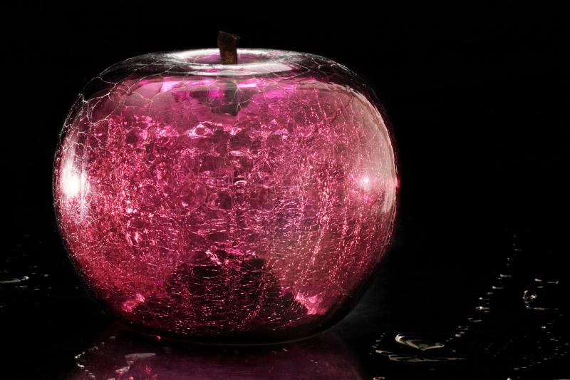 crackled glass apple decoration
